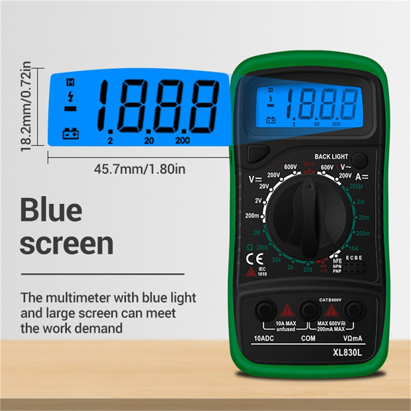 "Portable Digital Multimeter 600V Voltage Tester"