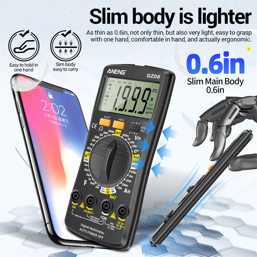 Ultra Thin Digital Multimeter Multifunctional Household Instrument