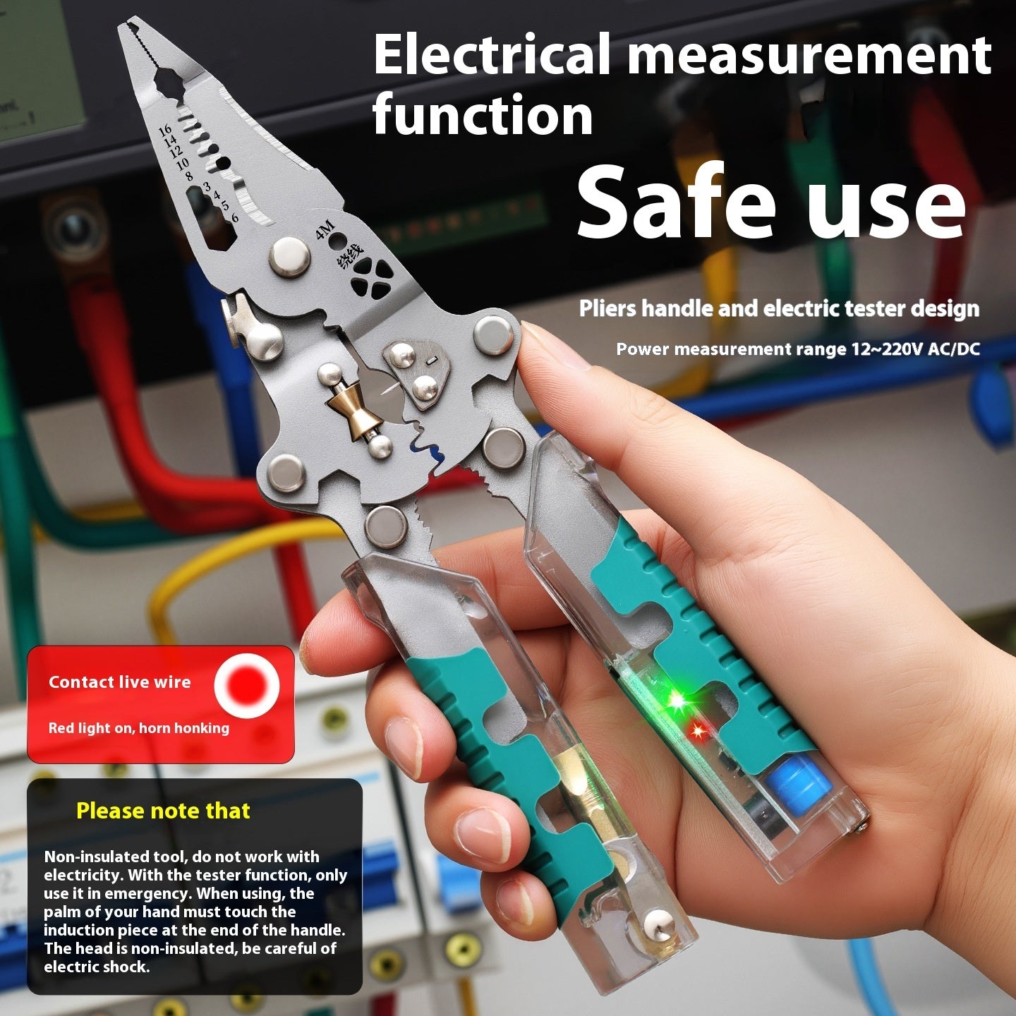 Multi-Function Electrician Pliers – Test, Cut, Strip & Crimp