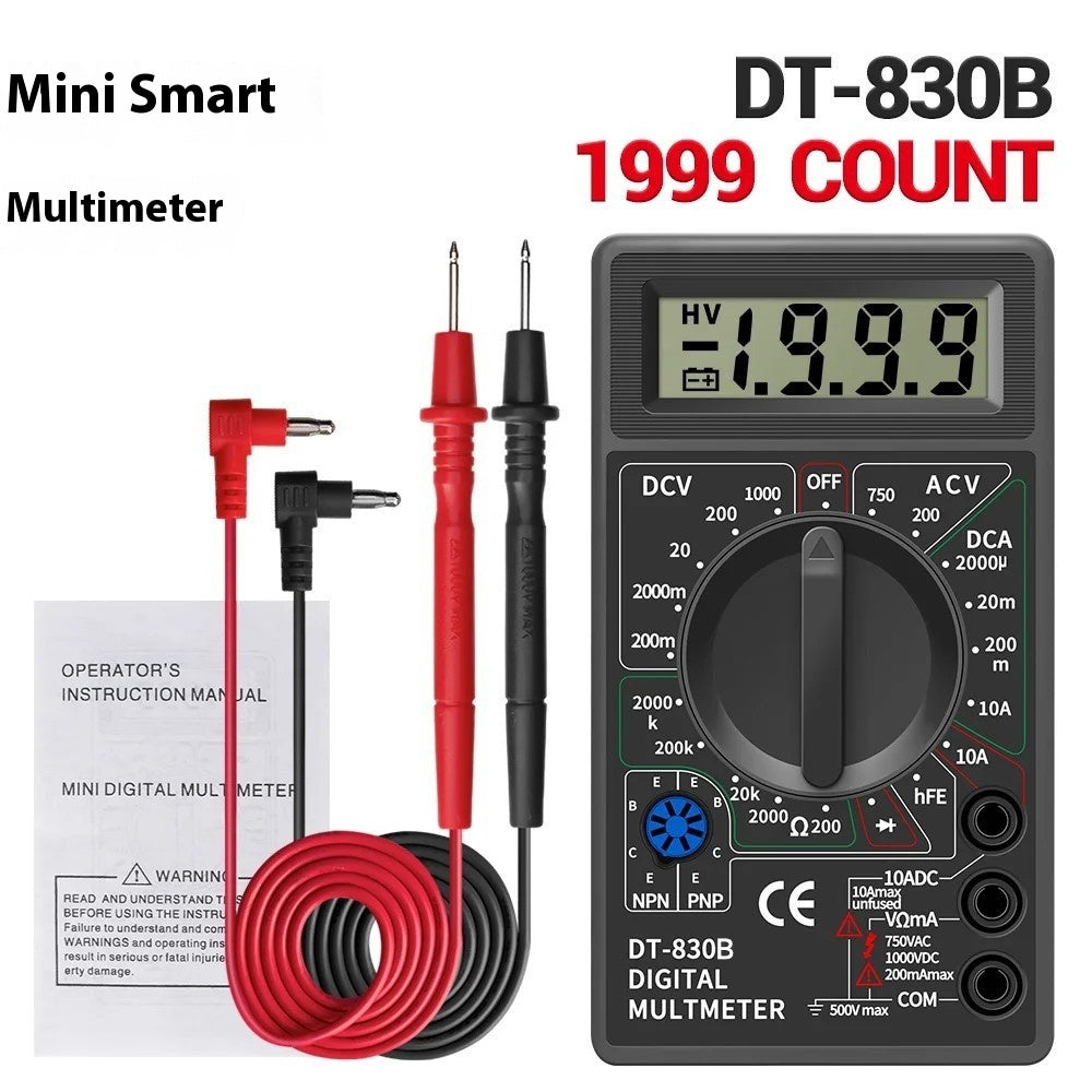 "DT830B Digital Handheld Mini Multimeter 600V"