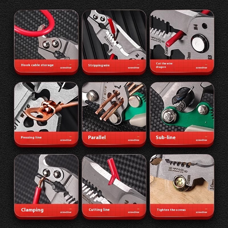 18-in-1 Folding Multifunctional Wire Stripper & Pliers Tool